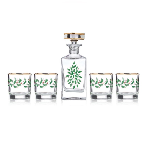 Lenox Holiday Double Old Fashioned Glass & Decanter Set - Picture 1 of 5